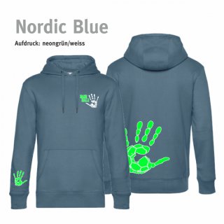 Hoodie Handball!-Collection Unisex nordic blue 2XL neongrn/weiss