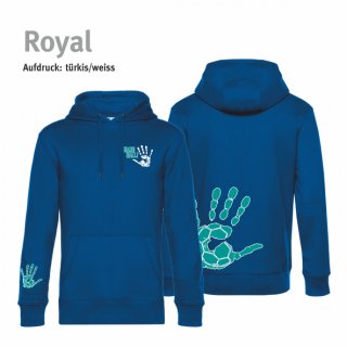 Hoodie Handball!-Collection Unisex royal XS trkis/weiss