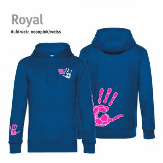 Hoodie Handball!-Collection Unisex royal L neonpink/weiss