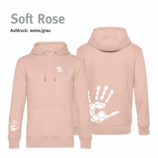 Hoodie Handball!-Collection Unisex soft rose L weiss/grau