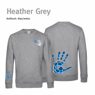 Sweater Handball!-Collection Kids heather grey 122/128 blau/weiss