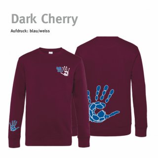 Sweater Handball!-Collection Unisex dark cherry 3XL blau/weiss