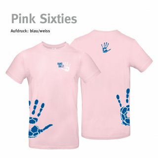 T-Shirt Handball!-Collection Kids pink sixties 122/128 blau/weiss