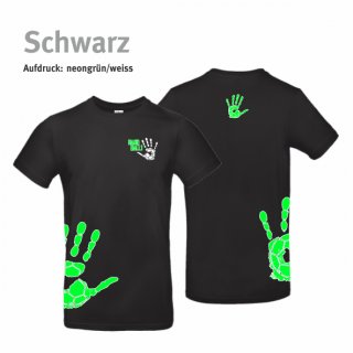T-Shirt Handball!-Collection Kids schwarz 152/164 neongrn/weiss