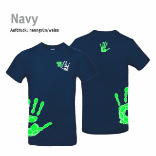 T-Shirt Handball!-Collection Unisex navy XL neongrn/weiss