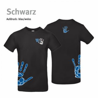 T-Shirt Handball!-Collection Unisex schwarz L blau/weiss
