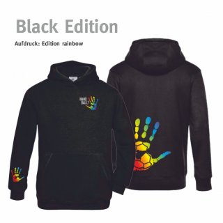 Hoodie Handball!-Collection black edition Kids 152/164 rainbow