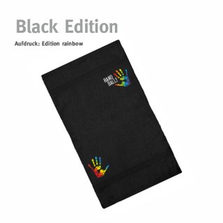 Handtuch 0,30 x 0,50 m Handball!-Collection black edition  rainbow
