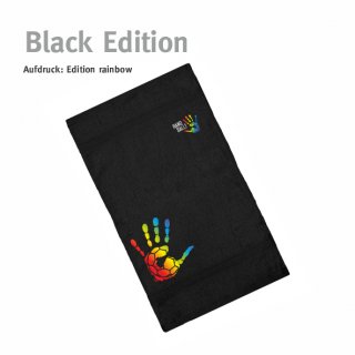 Handtuch 0,70 x 1,40 m Handball!-Collection black edition  rainbow