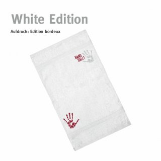 Handtuch 0,30 x 0,50 m Handball!-Collection white edition  bordeux