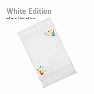 Handtuch 0,30 x 0,50 m Handball!-Collection white edition  rainbow