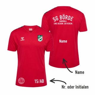SG Brde HMLAuthentic PL Jersey S/S Kids true red 164 inkl. Name
