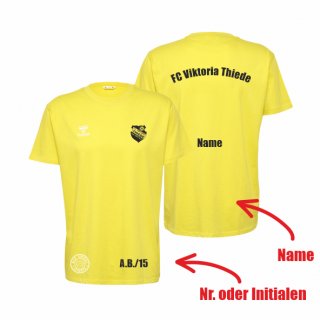 FCVT HMLGO 2.0 Cotton T-Shirt S/S Lady blazing yellow 2XL inkl. Name