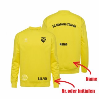 FCVT HMLGO 2.0 Cotton Sweatshirt Unisex blazing yellow 3XL inkl. Name