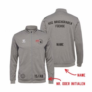 HSG Bruchgraben Fchse HMLAuthentic PL Zip Jacket Kids grey melange 164 inkl. Name