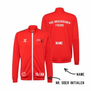 HSG Bruchgraben Fchse HMLAuthentic PL Zip Jacket Lady true red 2XL inkl. Name