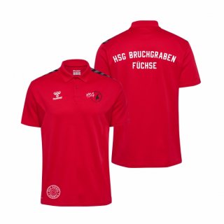 HSG Bruchgraben Fchse HMLAuthentic PL Functional Polo Unisex true red XS ohne Zusatzaufdruck
