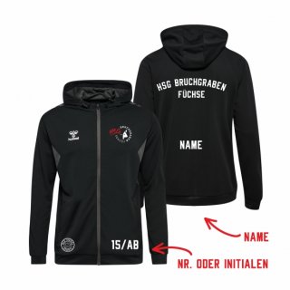 HSG Bruchgraben Fchse HMLAuthentic PL Zip Hoodie Unisex black 3XL inkl. Name