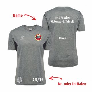 HSG WOS HMLAuthentic PL Jersey S/S Kids grey melange 164 inkl. Name