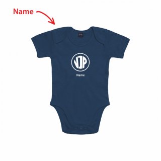 MTV Vater Jahn Basic Baby-Body navy 6-12 Monate (66-76 cm) Inkl. Name