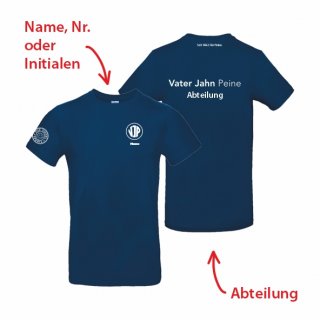 MTV Vater Jahn Basic T-Shirt Unisex navy 2XL inkl. Initialen oder Nr. oder Name