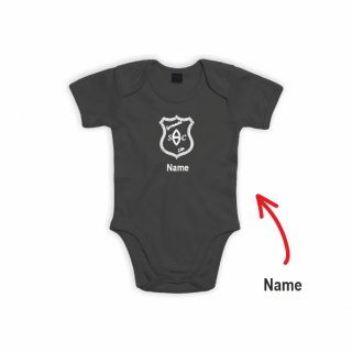 SC Germania List Basic Baby-Body schwarz 6-12 Monate (66-76 cm) inkl. Name