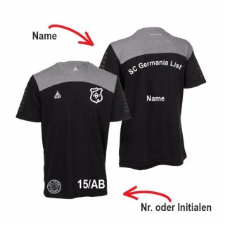 SC Germania List Select Oxford T-Shirt Unisex schwarz/grau 5XL inkl. Initialen oder Nr.