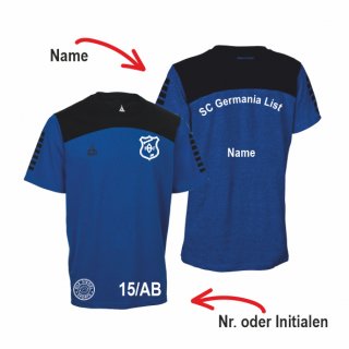SC Germania List Select Oxford T-Shirt Unisex blau/schwarz 5XL inkl. Initialen oder Nr.