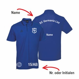 SC Germania List Select Oxford Poloshirt Unisex blau 5XL inkl. Initialen oder Nr.