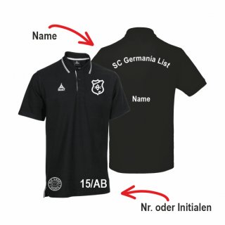 SC Germania List Select Oxford Poloshirt Unisex schwarz 5XL inkl. Initialen oder Nr.
