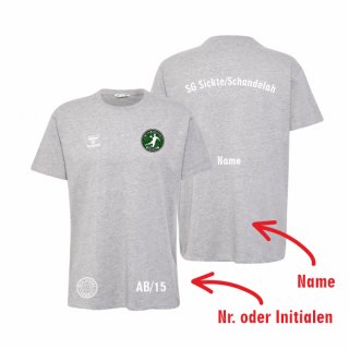<-neu-> SG Sickte/Schandelah HMLGO 2.0 Cotton T-Shirt S/S Unisex grey melange 2XL inkl. Name