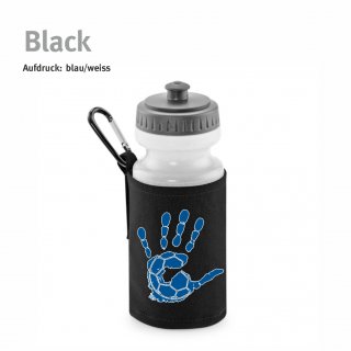 Trinkflasche mit Halter Handball!-Collection black blau/weiss