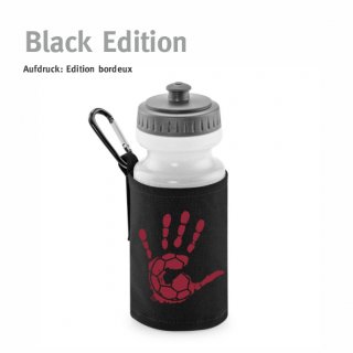 Trinkflasche mit Halter Handball!-Collection black edition bordeux