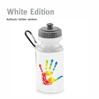 <-neu-> Trinkflasche mit Halter Handball!-Collection white edition