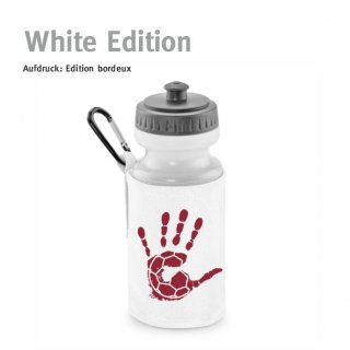 Trinkflasche mit Halter Handball!-Collection white edition bordeux