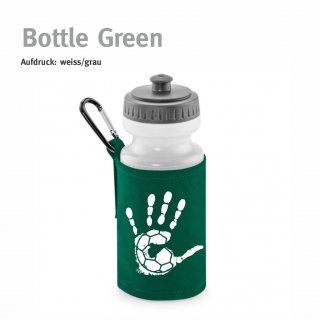 Trinkflasche mit Halter Handball!-Collection bottle green weiss/grau
