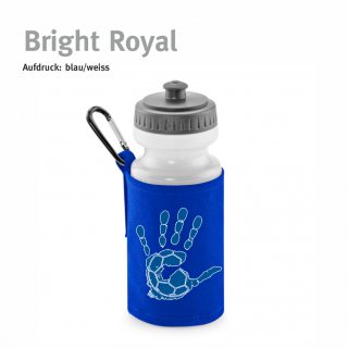 Trinkflasche mit Halter Handball!-Collection bright royal blau/weiss