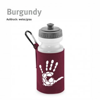 Trinkflasche mit Halter Handball!-Collection burgundy weiss/grau