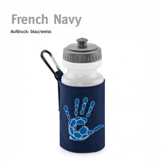 Trinkflasche mit Halter Handball!-Collection french navy blau/weiss