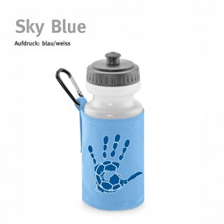 Trinkflasche mit Halter Handball!-Collection sky blue blau/weiss