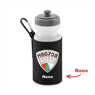 HSG09 Basic Trinkflasche mit Halter black inkl. Name