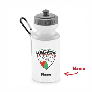 HSG09 Basic Trinkflasche mit Halter white inkl. Name