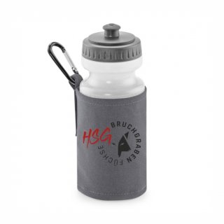 <-neu-> HSG Bruchgraben Fchse Basic Trinkflasche mit Halter graphite grey
