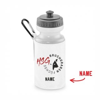 HSG Bruchgraben Fchse Basic Trinkflasche mit Halter white inkl. Name