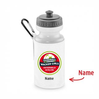 HSG WOS Basic Trinkflasche mit Halter white inkl. Name