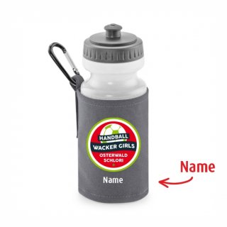 HSG WOS Basic Trinkflasche mit Halter graphite grey inkl. Name