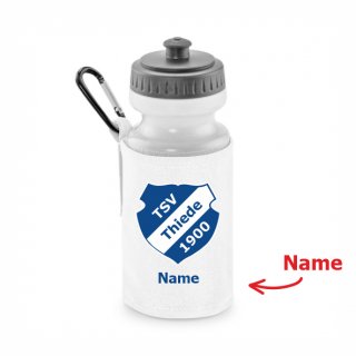 <-neu-> TSV Thiede Basic Trinkflasche mit Halter white inkl. Name