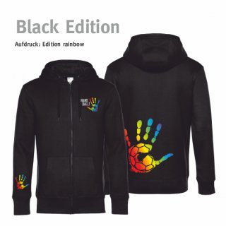 Hoodiejacke Handball!-Collection black edition Kids 152 (11/12) rainbow