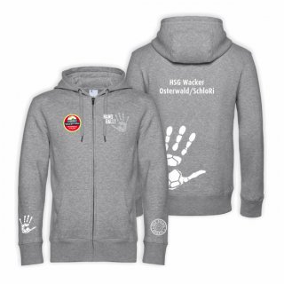 HSG WOS Minis HB Hoodie-Jacke heather grey/wei