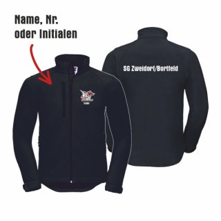 SG Zweidorf/Bortfeld Basic Softshelljacke Unisex schwarz 4XL inkl. Name oder Initialen oder Nr.